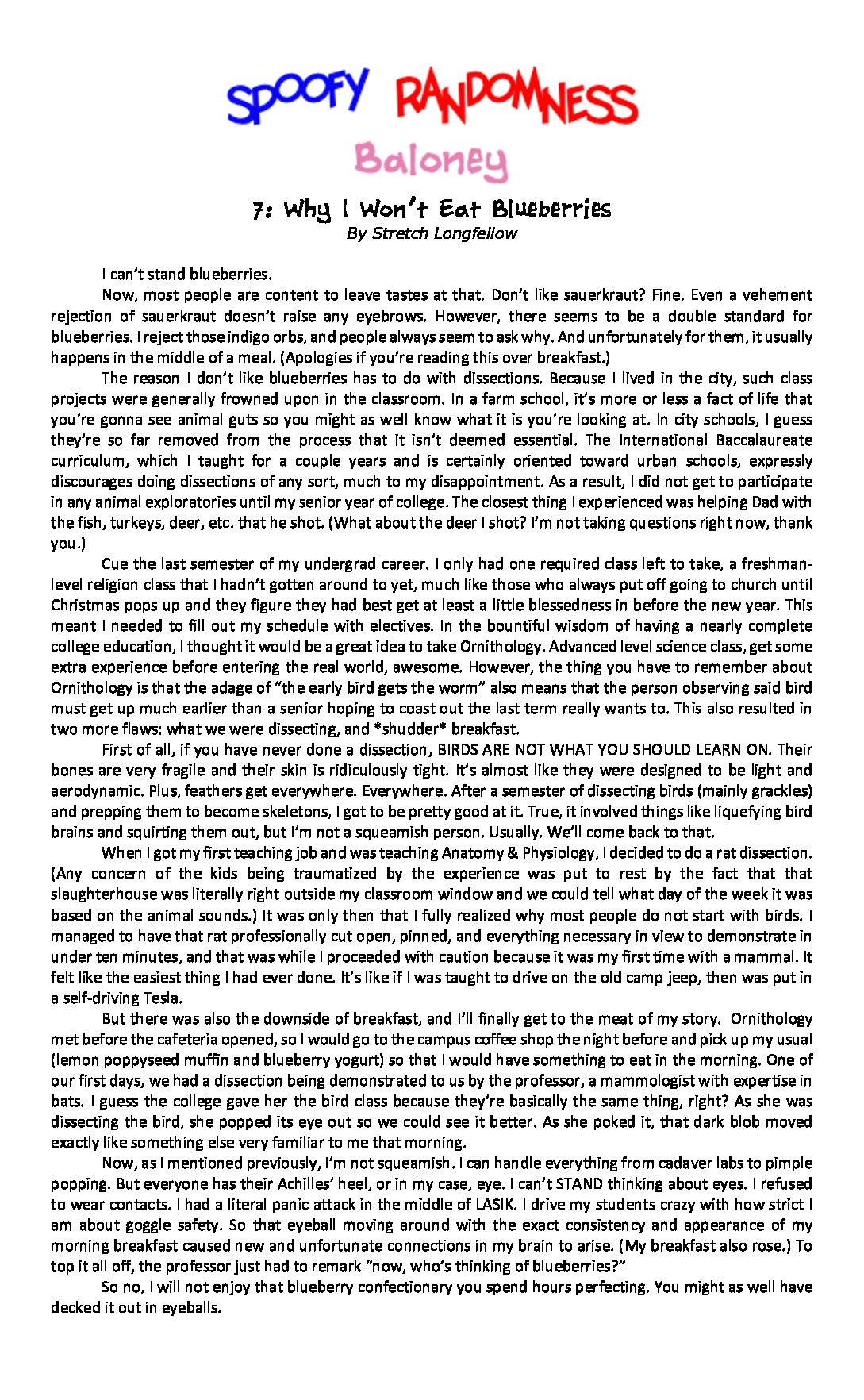 Why I Won’t Eat Blueberries